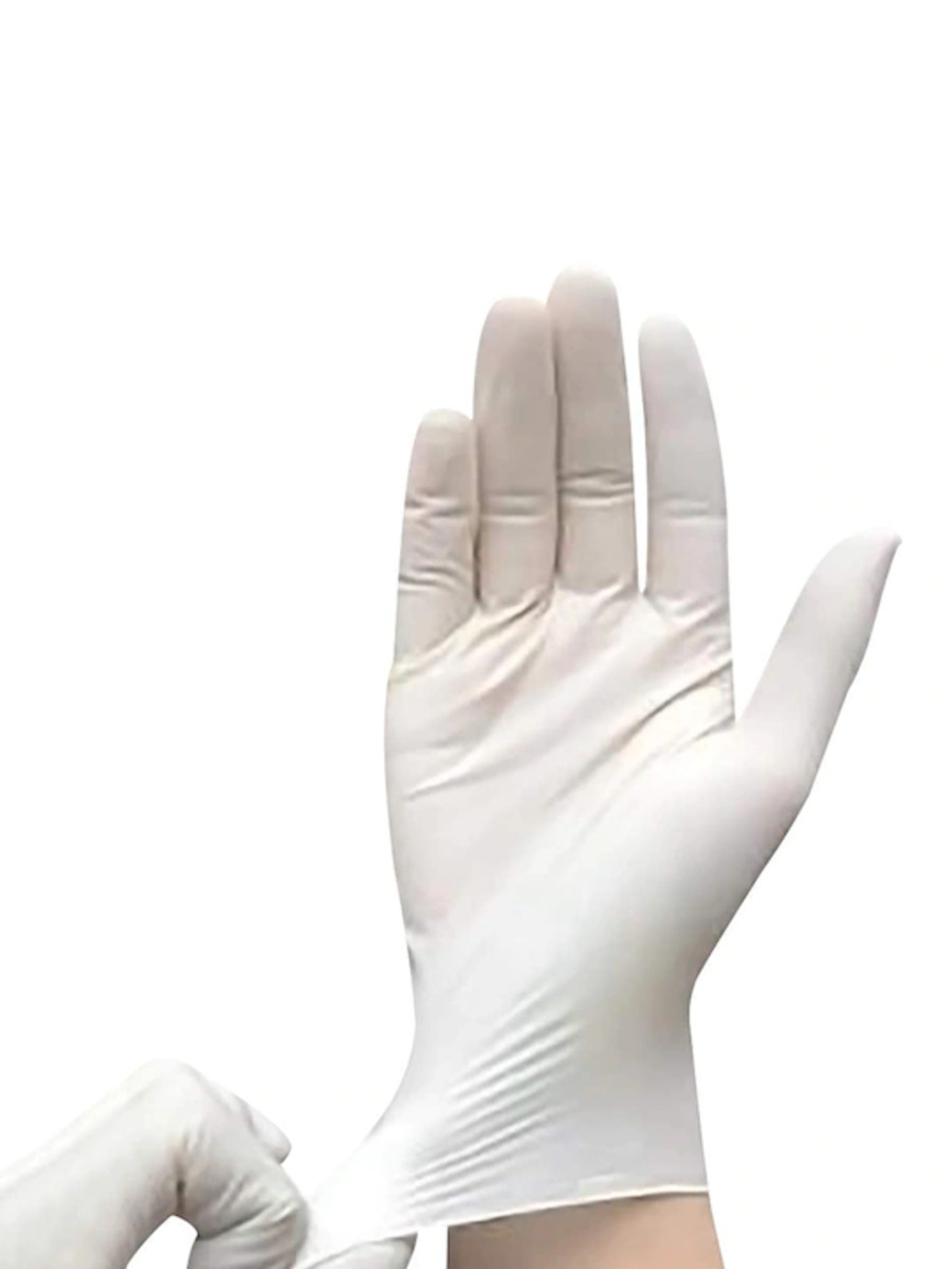 Unisex Pack Of 20 White Solid Surgical Disposable Hand Gloves