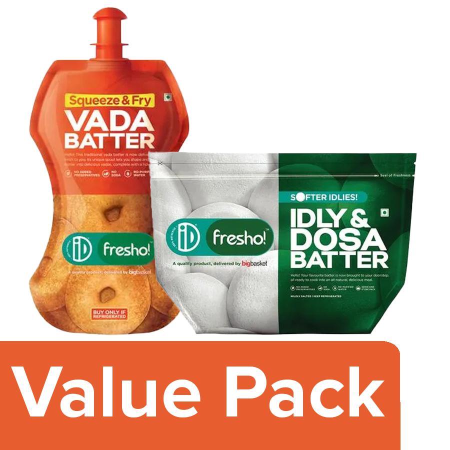 ID Batter - Idli Dosa 1 kg Pouch + Batter - Vada 375 gm, Combo 2 Items