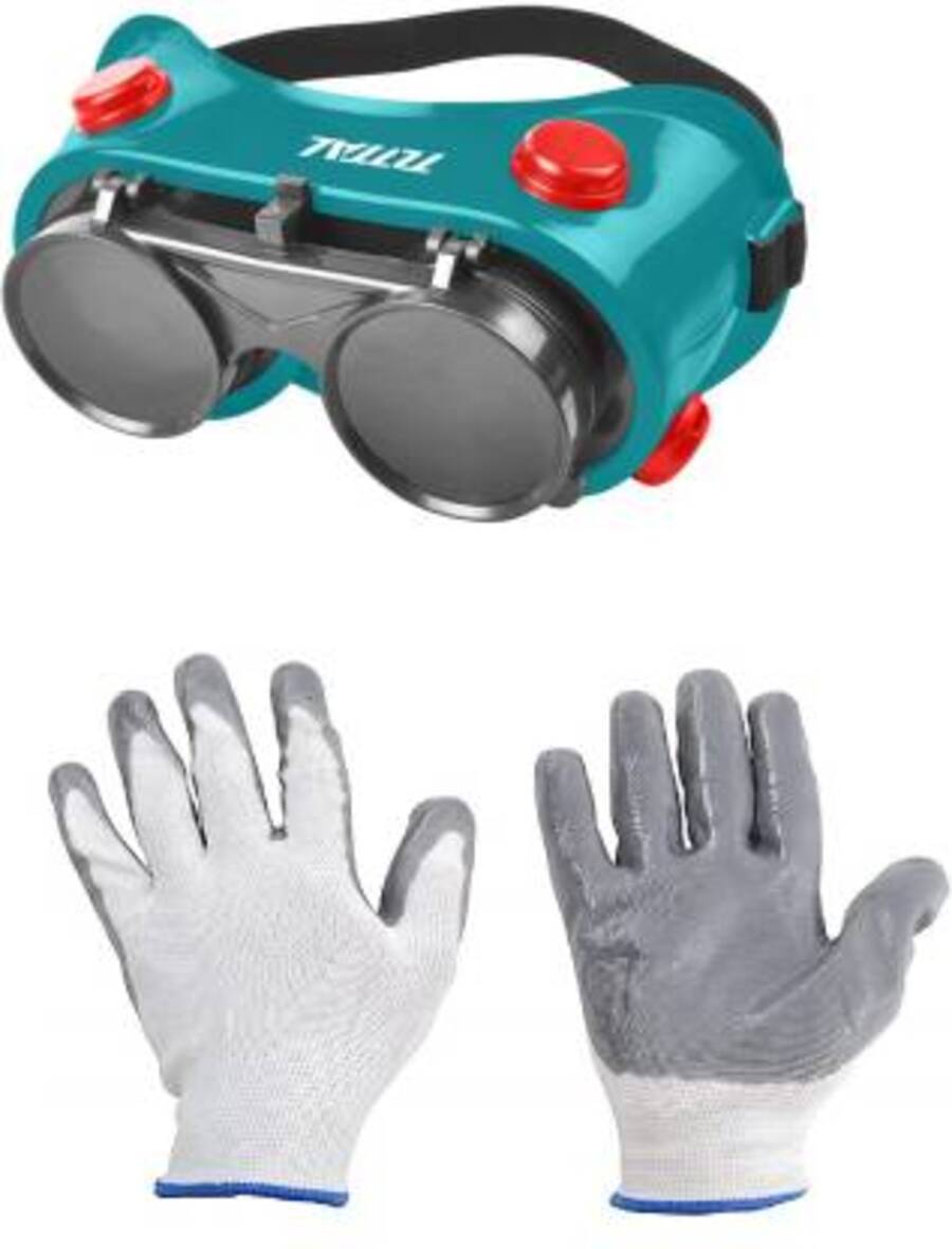 Goggles Flip-up Filter Protective Eyewear with White and Folding Black Glass Welding with gloves Wood-working