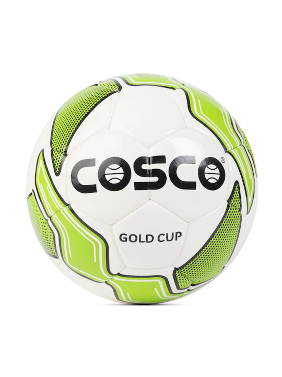 Unisex White & Green Printed Gold Cup Football